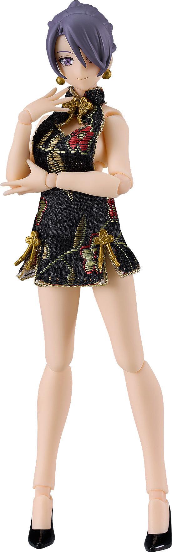 Max Factory figma figma Styles: Female Body (Mika) with Mini Skirt Chinese Dress Outfit (Black) - SaQra Mart Hobby
