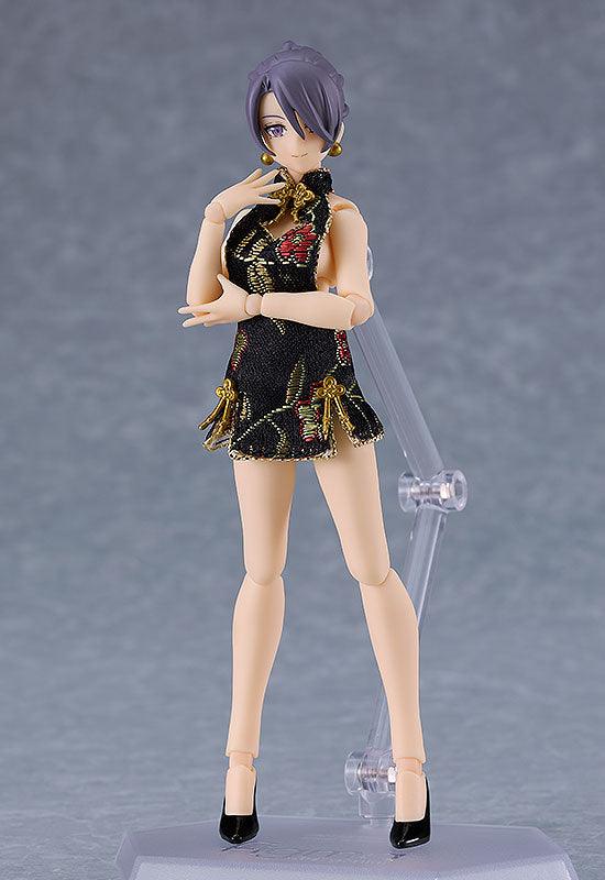 Max Factory figma figma Styles: Female Body (Mika) with Mini Skirt Chinese Dress Outfit (Black) - SaQra Mart Hobby