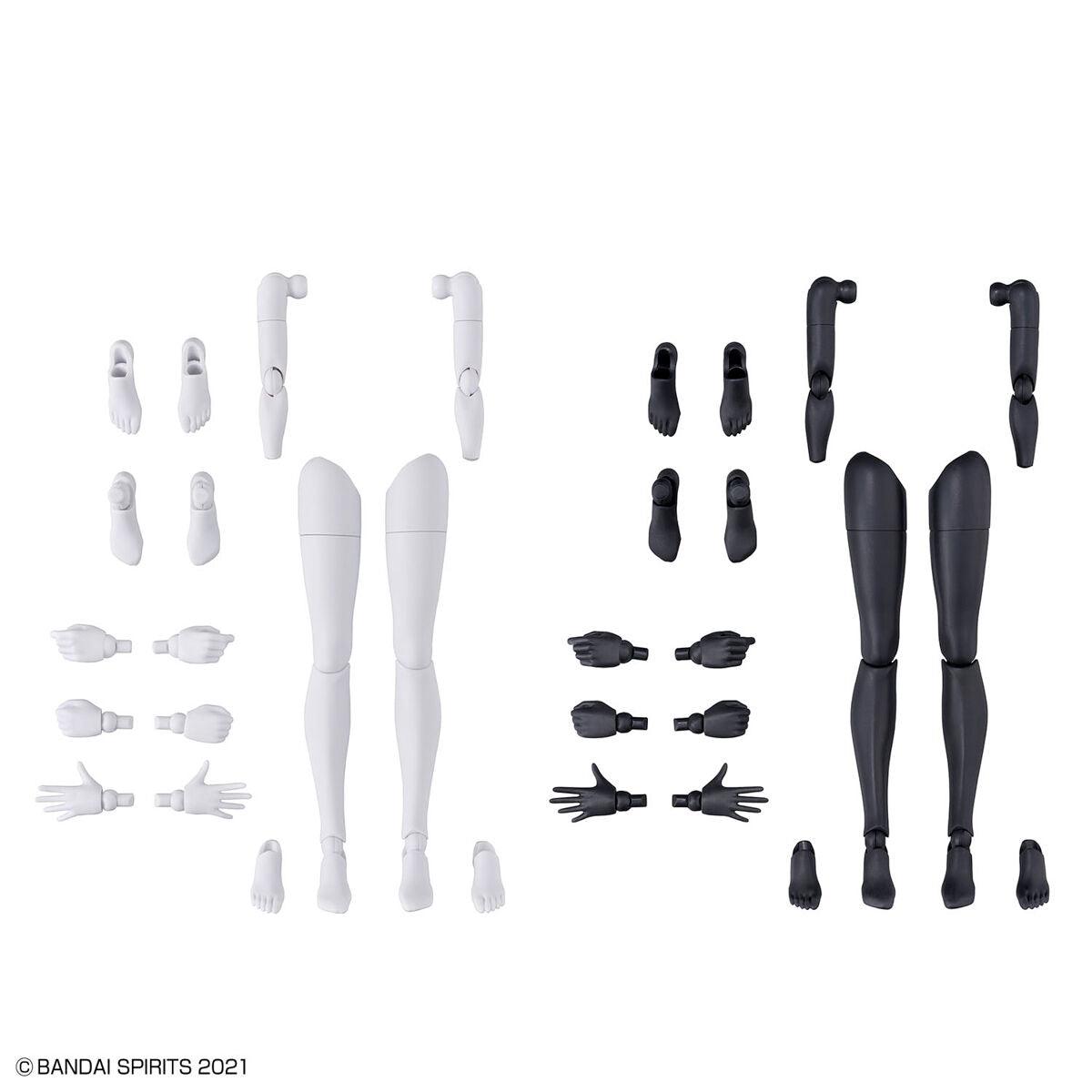 BANDAI 30MS OPTION BODY PARTS ARM PARTS & LEG PARTS (White/Black) - SaQra Mart Hobby