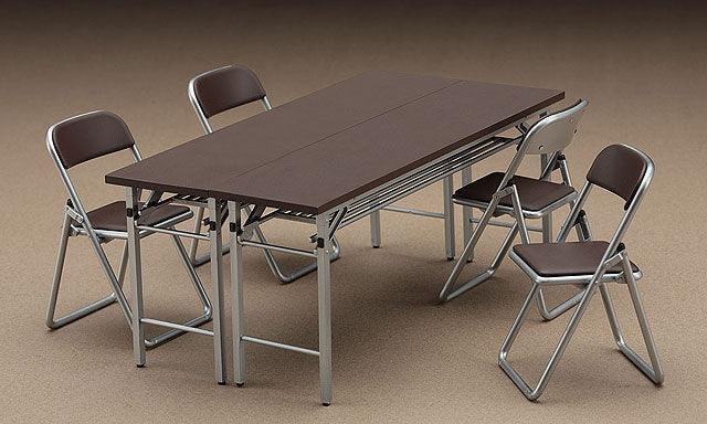 Hasegawa ACCESSORY FOR 1/12 MOVABLE FIGURE: FA02 MEETING ROOM DESK & CHAIR - SaQra Mart Hobby