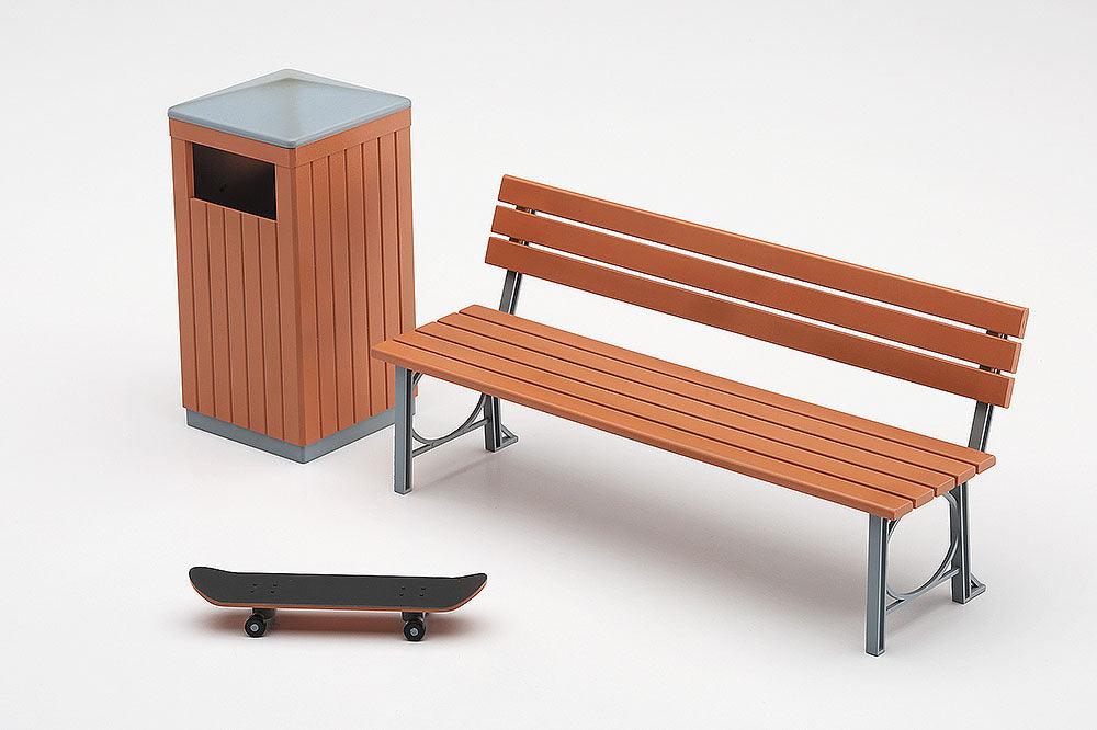 Hasegawa ACCESSORY FOR 1/12 MOVABLE FIGURE: FA10 PARK BENCH & TRASH CAN - SaQra Mart Hobby