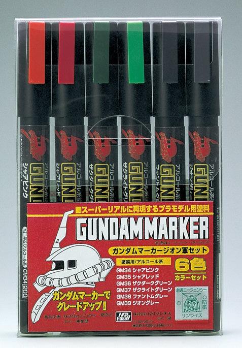GSI Creos GUNDAM MARKER SET: GMS108 - GUNDAM MARKER ZEON SET (6 Colors) - SaQra Mart Hobby