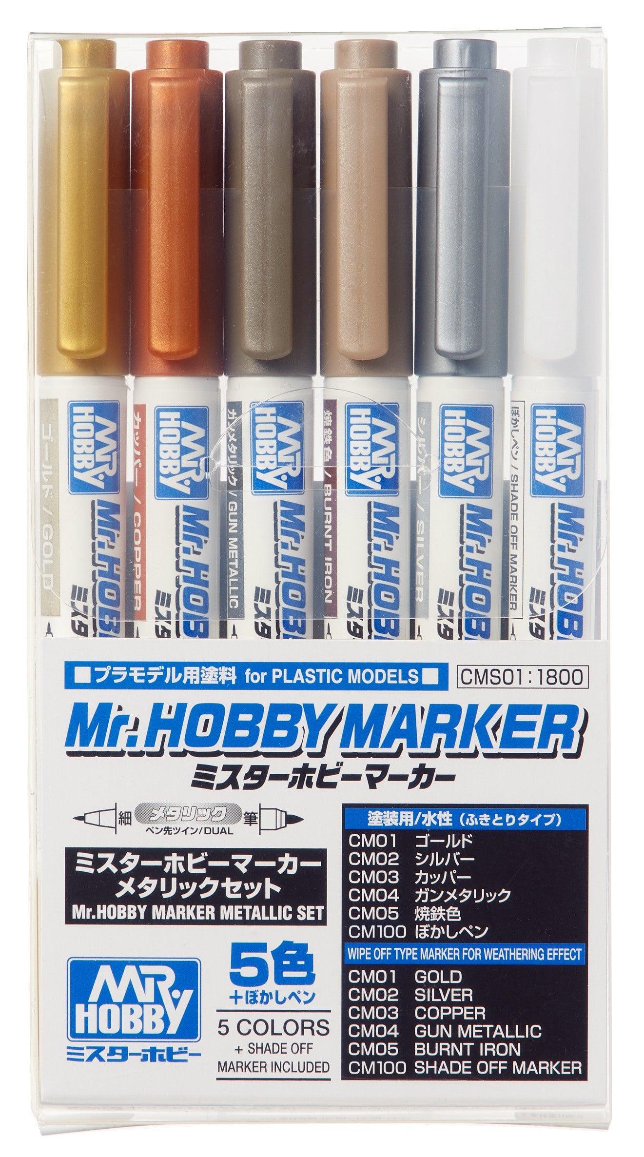 GSI Creos Mr.HOBBY MARKER: CMS01 Mr.HOBBY MARKER METALLIC SET - SaQra Mart Hobby