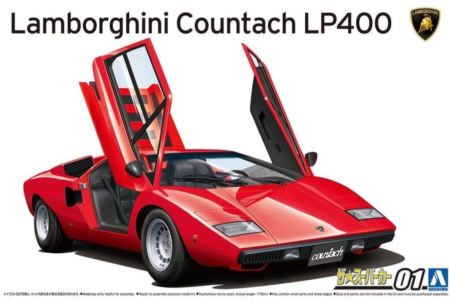AOSHIMA 1/24 Scale THE SUPER CAR: 001 '74 Lamborghini Countach LP400 - SaQra Mart Hobby