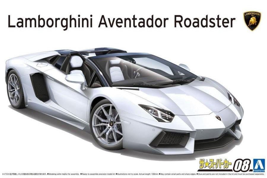 AOSHIMA 1/24 Scale THE SUPER CAR: 008 '12 Lamborghini AVENTADOR ROADSTER - SaQra Mart Hobby