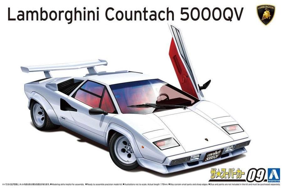 AOSHIMA 1/24 Scale THE SUPER CAR: 009 '85 Lamborghini Countach 5000QV - SaQra Mart Hobby