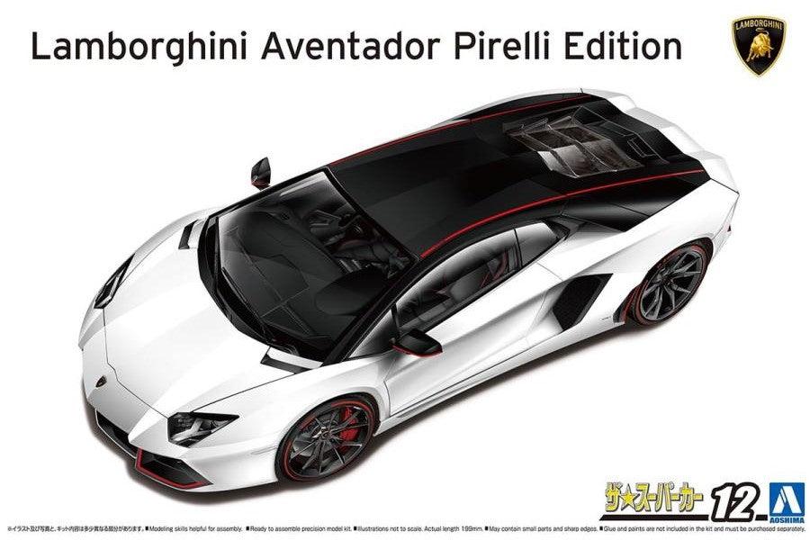AOSHIMA 1/24 Scale THE SUPER CAR: 012 '14 Lamborghini Aventador Pirelli Edition - SaQra Mart Hobby