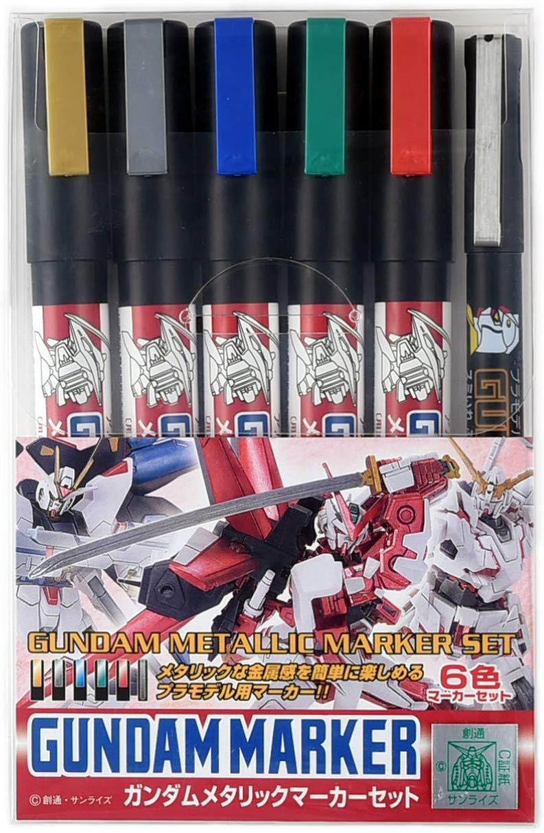 GSI Creos GUNDAM MARKER: GMS121 - Gundam Metallic Marker [6 colors set] - SaQra Mart Hobby